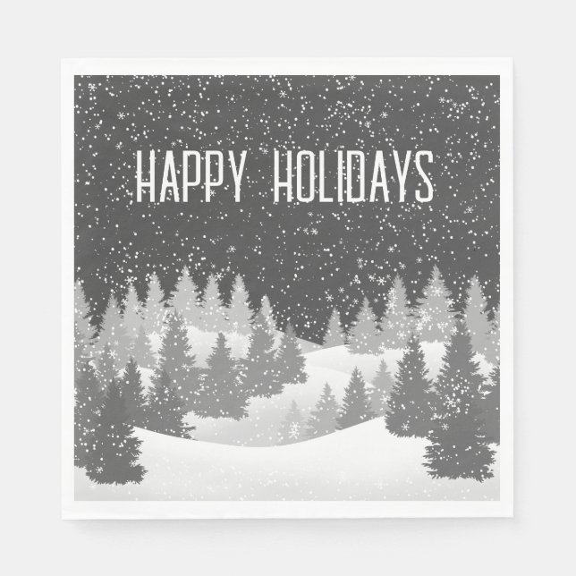 Serviette En Papier Pins d'hiver de Noël (Devant)