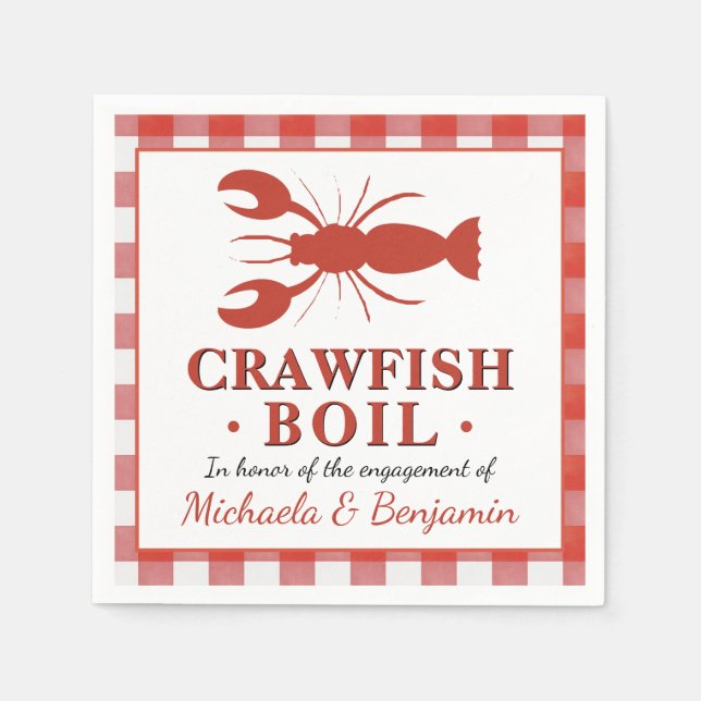 Serviette En Papier Pique-nique Crawfish Boil Homard Fiançailles de fê (Devant)