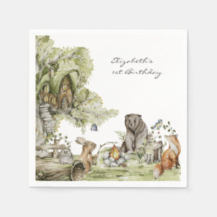 Serviette En Papier Pique-nique de Woodland   Fête d'anniversaire des