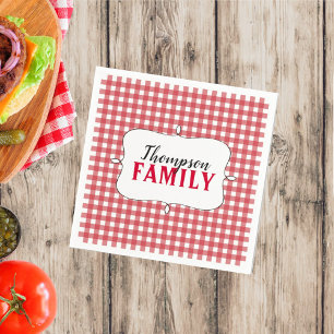 Serviette En Papier Pique-nique simple En vichy Motif Été minimaliste