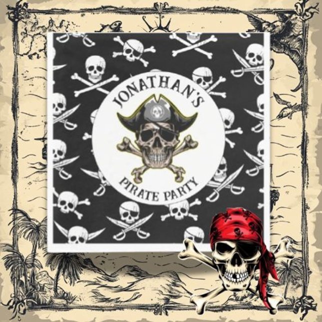 Serviette En Papier Pirate crâne ANNIVERSAIRE (Make your child’s pirate party unforgettable with themed napkins featuring fun designs)