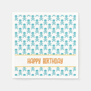 Serviette En Papier Pirate Crossbones Joyeux Enfants d'Anniversaire Co