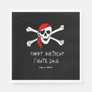Serviette En Papier Pirate Party Skull et Crossbones serviettes en pap