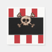 Pirate Skull & Crossbones Rouge Blanc Anniversaire