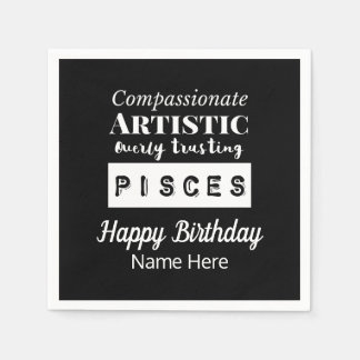 Serviette En Papier Pisces Zodiac Fun Caractéristiques Anniversaire