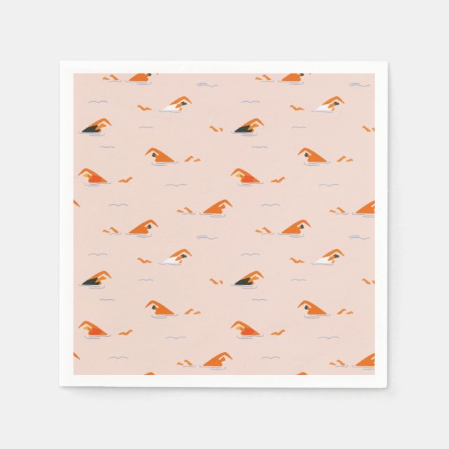 Serviette En Papier Piscine d'été Abstraite de voies (Devant)