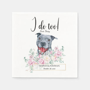 Serviette En Papier Pit Bull Chien Mariage Cocktail Napkins