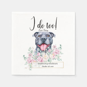 Serviette En Papier Pit Bull Chien Mariage Cocktail Napkins