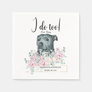 Serviette En Papier Pit Bull Chien Mariage Cocktail Napkins