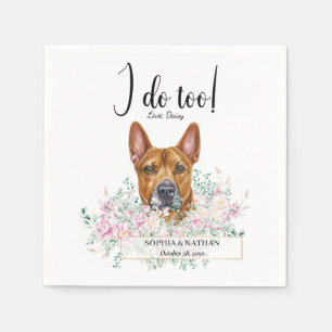 Serviette En Papier Pit Bull Chien Mariage Cocktail Napkins