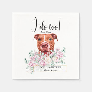 Serviette En Papier Pit Bull Chien Mariage Cocktail Napkins