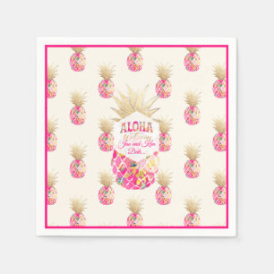 Serviette En Papier PixDezines Aloha Ananas/Rose/do-it-yourself arrièr