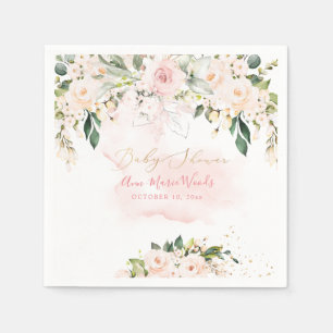 Serviette En Papier PixDezines Aquarelle Dusty Rose Roses Baby shower