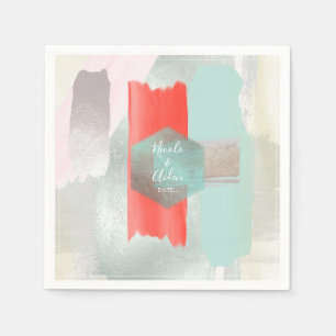 Serviette En Papier PixDezines Art Moderne, Mariage de corail de mer