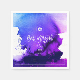 Serviette En Papier PixDezines Bar Mitzvah  Aquarelle Électrique Viole