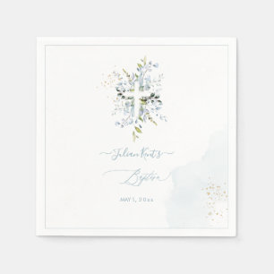 Serviette En Papier PixDezines H2 Dusty Blue Eucalyptus Baptême