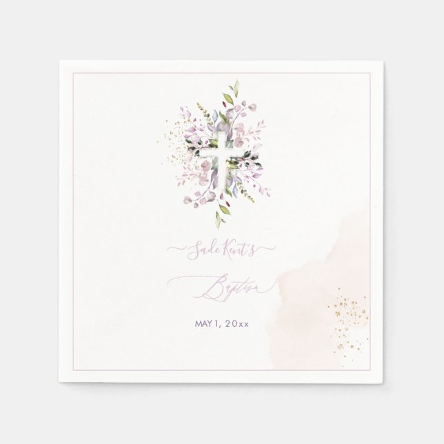 Serviette En Papier PixDezines H2 Pink Eucalyptus Baptism (Devant)