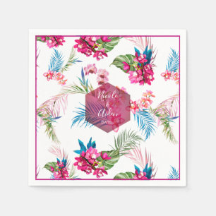 Serviette En Papier PixDezines Orchidée Isle, Orchidée rose+Foliage