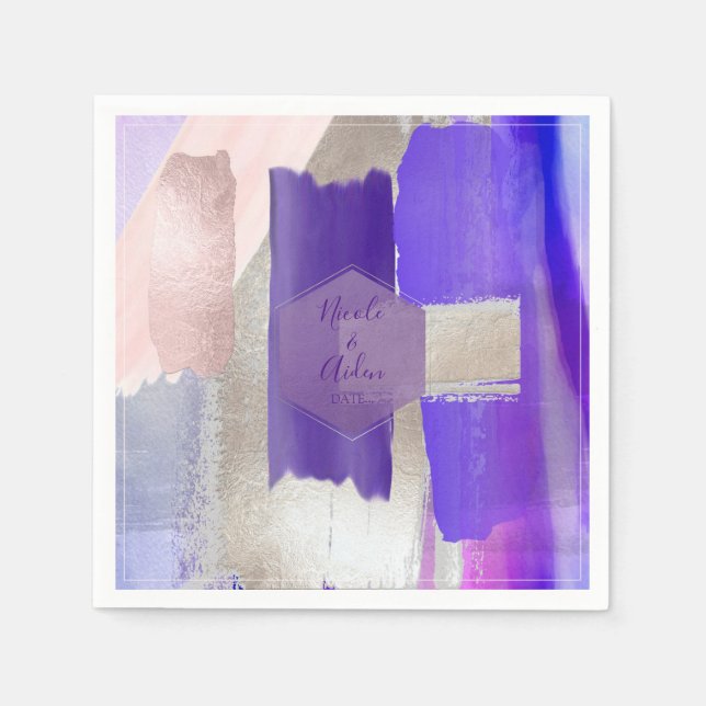 Serviette En Papier PixDezines Violet violet Mariage bloc couleur viol (Devant)