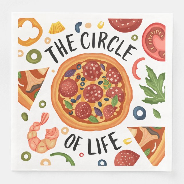 Serviette En Papier Pizza cool partie art du monde Papier Dîner servie (Devant)