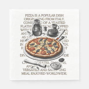 Serviette En Papier Pizza croquis vintage par CallisC Arts ⭐ ⭐ ⭐ ⭐ ⭐