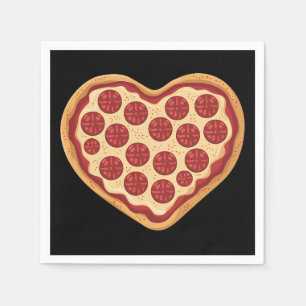 Serviette En Papier Pizza en forme de cœur mignon pour la Saint-Valent