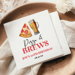 Serviette En Papier Pizza et brasse Bière Verre fête d'anniversaire