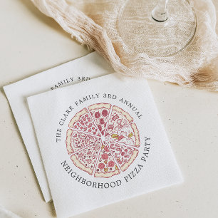 Serviette En Papier Pizza, Événement Texte personnalisé à thème  