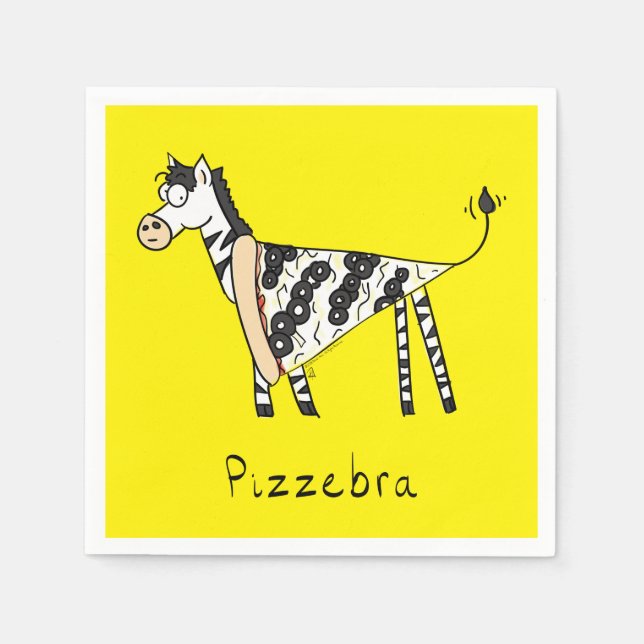 Serviette En Papier Pizza Funny Kids Zebra (Devant)