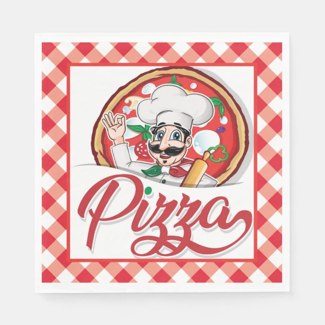 Serviette En Papier Pizza italienne (Devant)