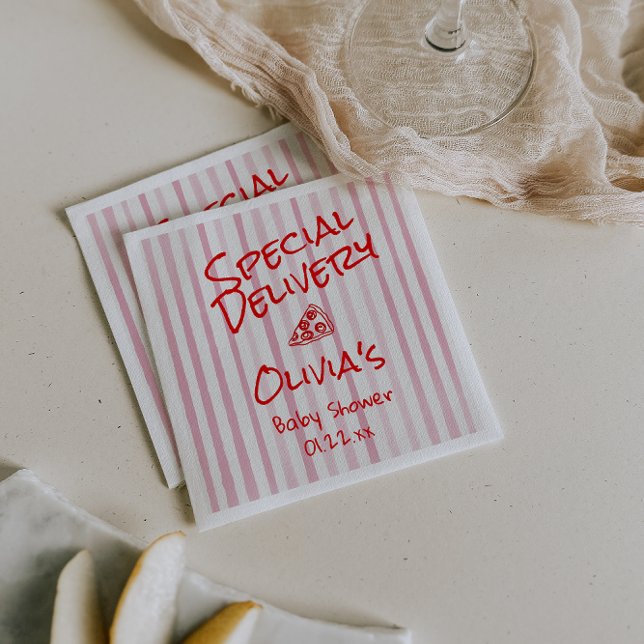 Serviette En Papier Pizza Main tiré rouge Douche de livraison spéciale (Créateur téléchargé)