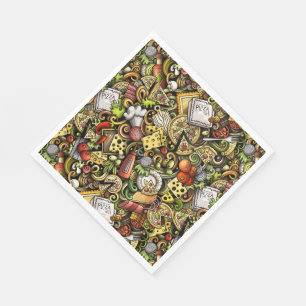 Serviette En Papier Pizza Party