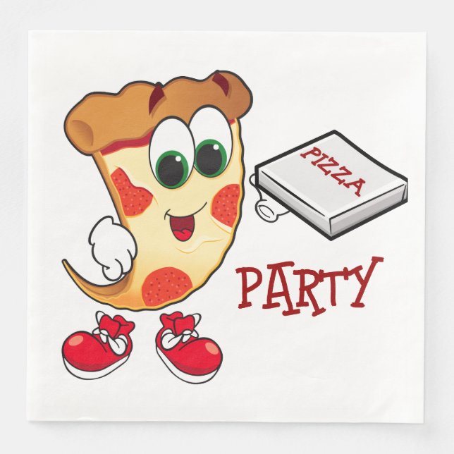 Serviette En Papier Pizza Party (Devant)