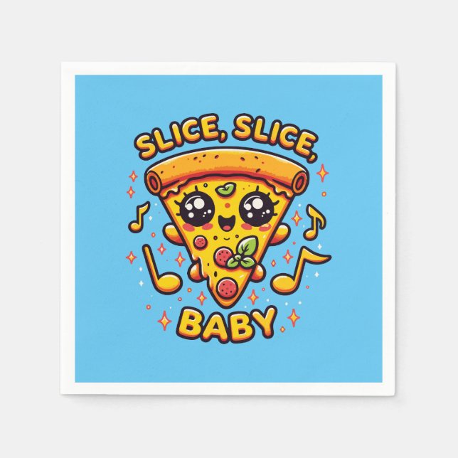 Serviette En Papier Pizza Party Funny (Devant)