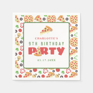 Serviette En Papier Pizza Party Moderne sur mesure Age Anniversaire de