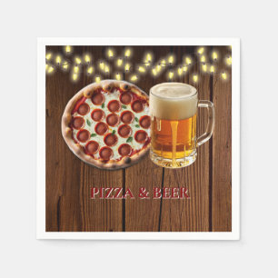 Serviette En Papier Pizza rustique & Baby shower de bière