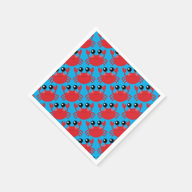 Serviette En Papier Plage de la fête d'anniversaire du crabe (Coin)