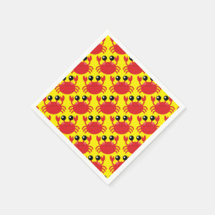 Serviette En Papier Plage de la fête d'anniversaire du crabe