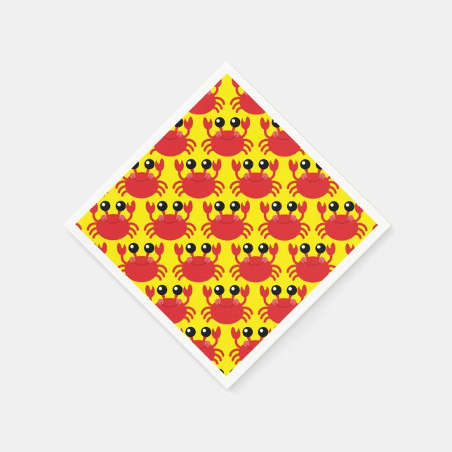 Serviette En Papier Plage de la fête d'anniversaire du crabe (Coin)