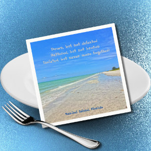 Serviette En Papier Plage de l'île de Sanibel Floride Pré-ouragan Ian