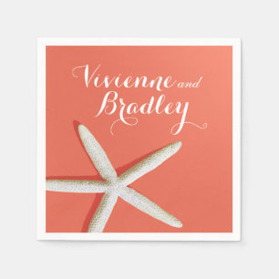 Serviette En Papier Plage de Starfish Fingers corail