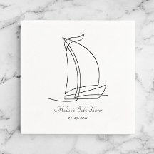 Plage de voilier Baby shower à thème Napkin
