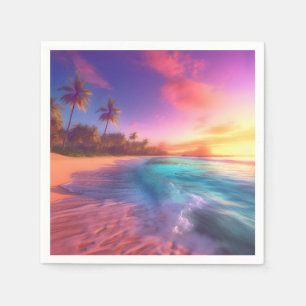 Serviette En Papier Plage Dreamy colorée