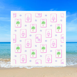 Serviette En Papier Plage Mahjong Bikini Étoile de Mer Palmier Littora