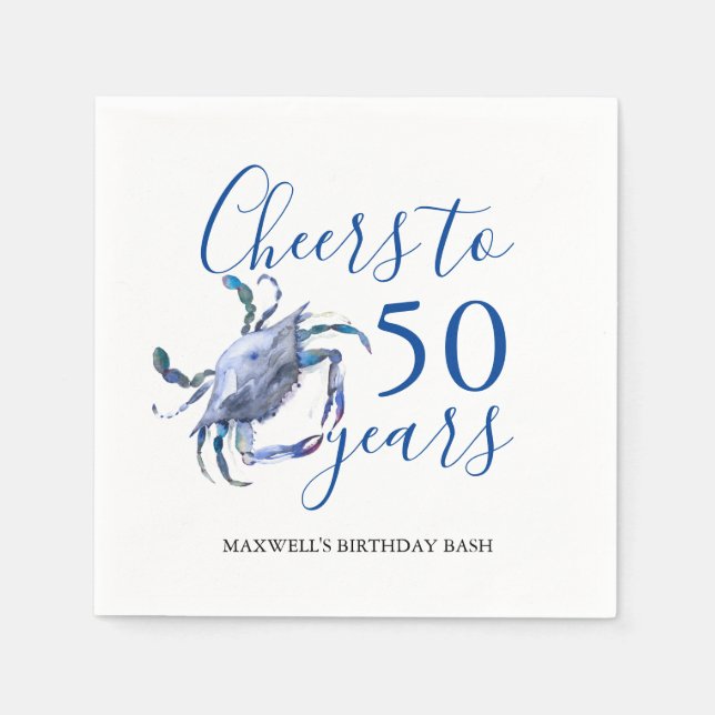 Serviette En Papier Plage Thème 50e Anniversaire Cocktail Serviettes (Devant)
