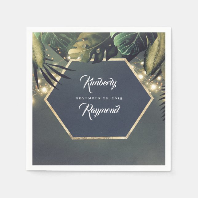 Serviette En Papier Plage Tropical Palms (Devant)