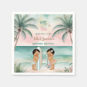 Serviette En Papier Plage tropicale Bébé Sexe Révéler Sage de broussai