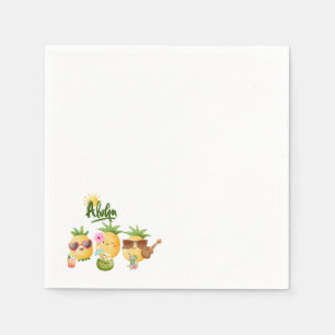 Serviette En Papier Plage tropicale Luau Pineapple Anniversaire