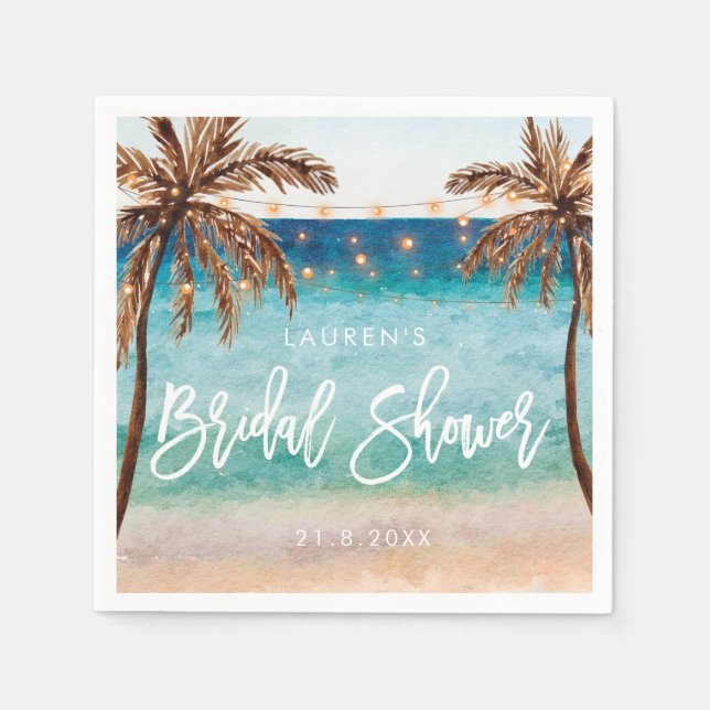 Serviette En Papier plage tropicale napperie de douche nuptiale été (Devant)
