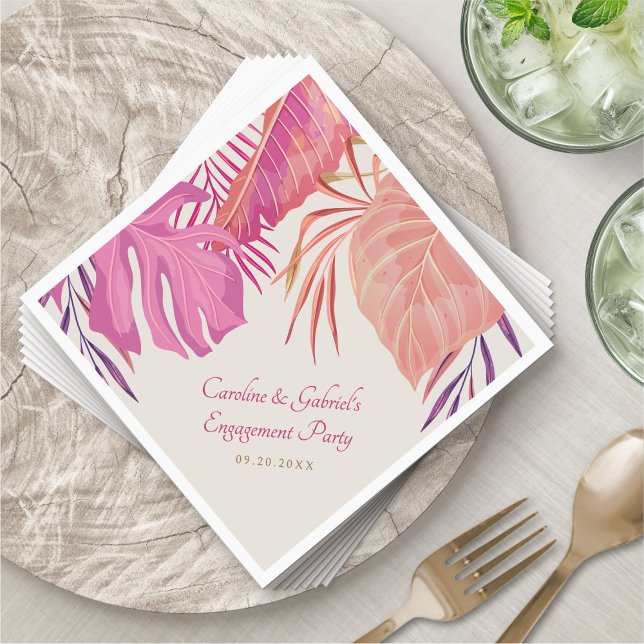 Serviette En Papier Plage tropicale rose (Créateur téléchargé)